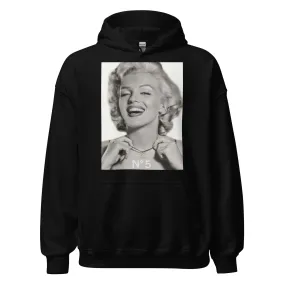 Icon Hoodie Famous 50's Pin Up Girl In Number 5 Cotton Blend Midweight Ultra Soft Pullover