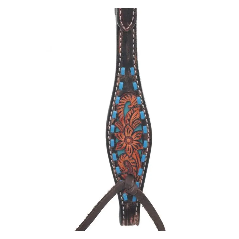 1006-17-SC Circle Y One Ear Headstall - Bronco Texas Flower