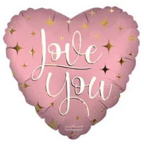 18" Love You Pink foil balloon - (Single Pack)