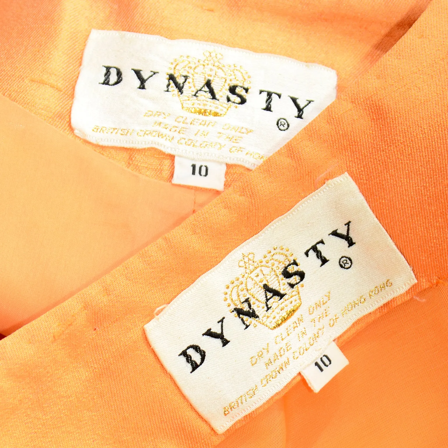 1960s Dynasty Tangerine Vintage 2pc Dress & Coat Evening Suit