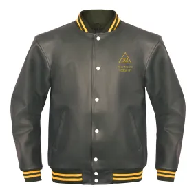 32nd Degree Scottish Rite Jacket - Leather With Customizable Gold Embroidery