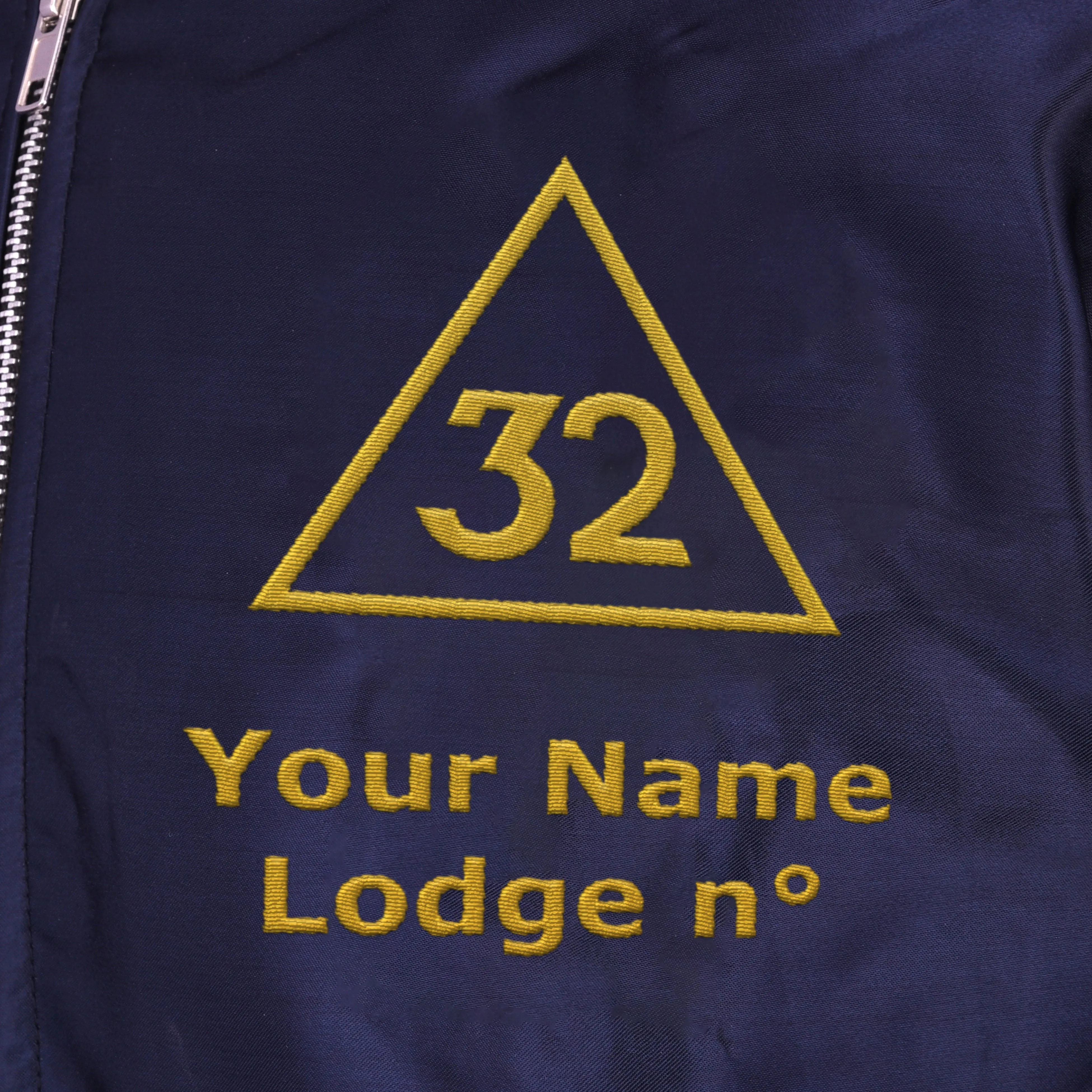 32nd Degree Scottish Rite Jacket -  Nylon Blue Color With Gold Embroidery