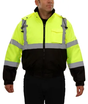 413GTLB Hi-Vis Waterproof Bomber Jacket with Adjustable Hood