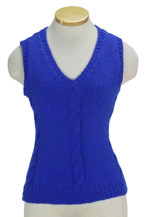 90s Hand Knit Blue Sweater Vest         S