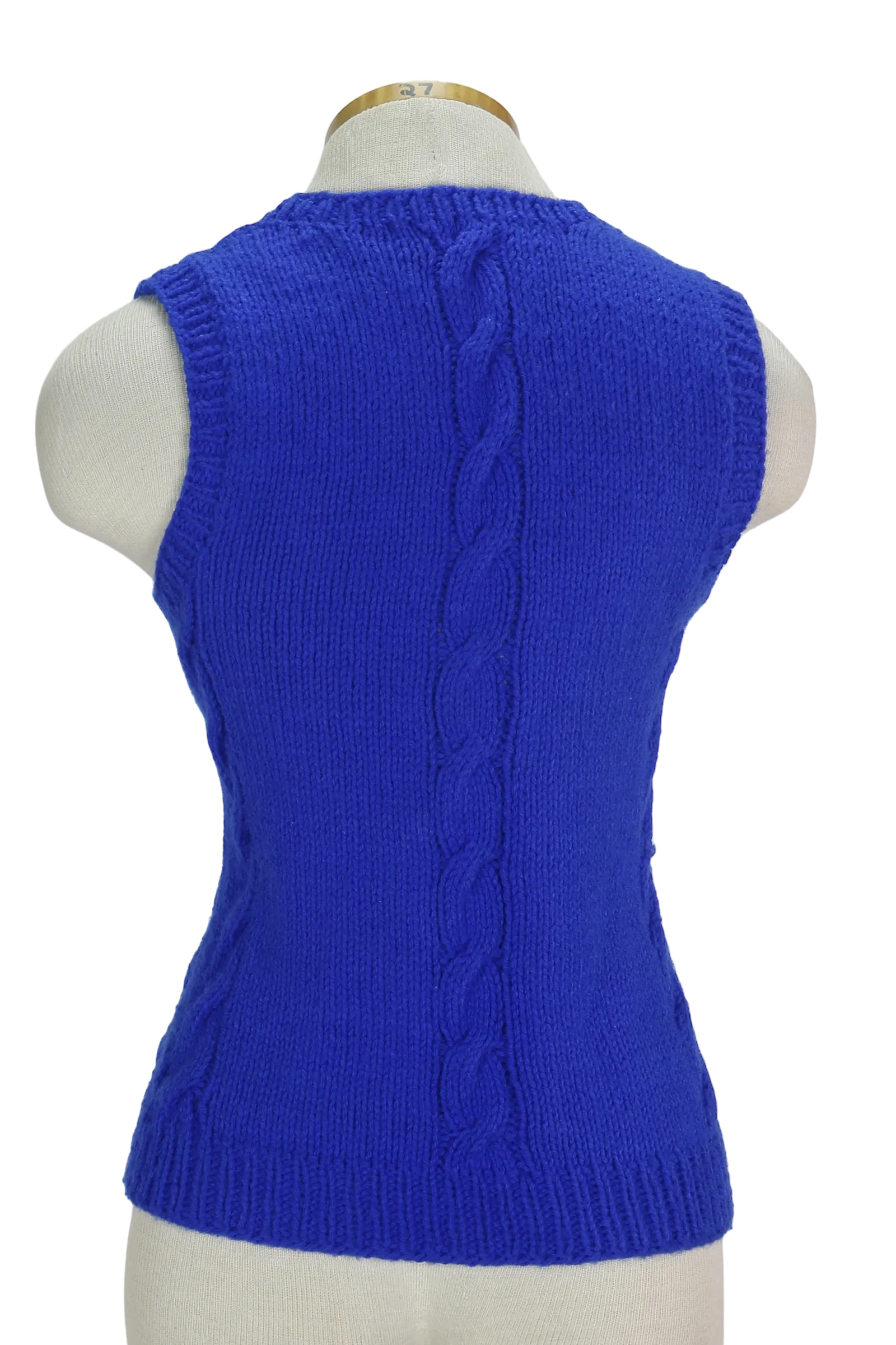 90s Hand Knit Blue Sweater Vest         S