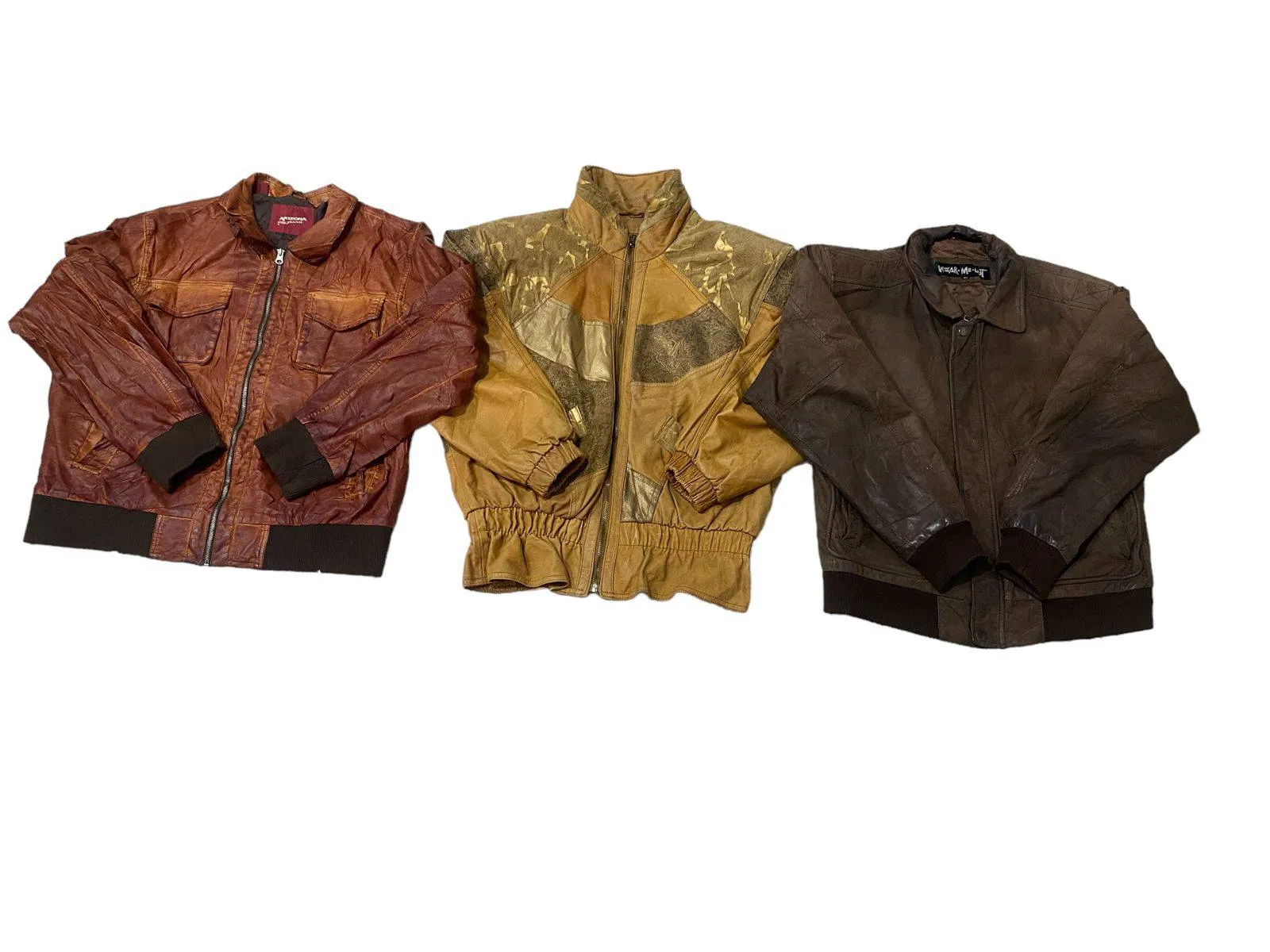 90s Vintage Leather Bomber Jacket - 10 Pcs