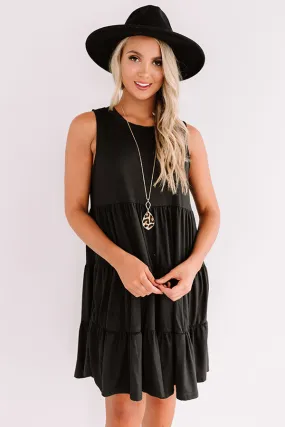 Apple Spiced Wishes Babydoll Dress In Black