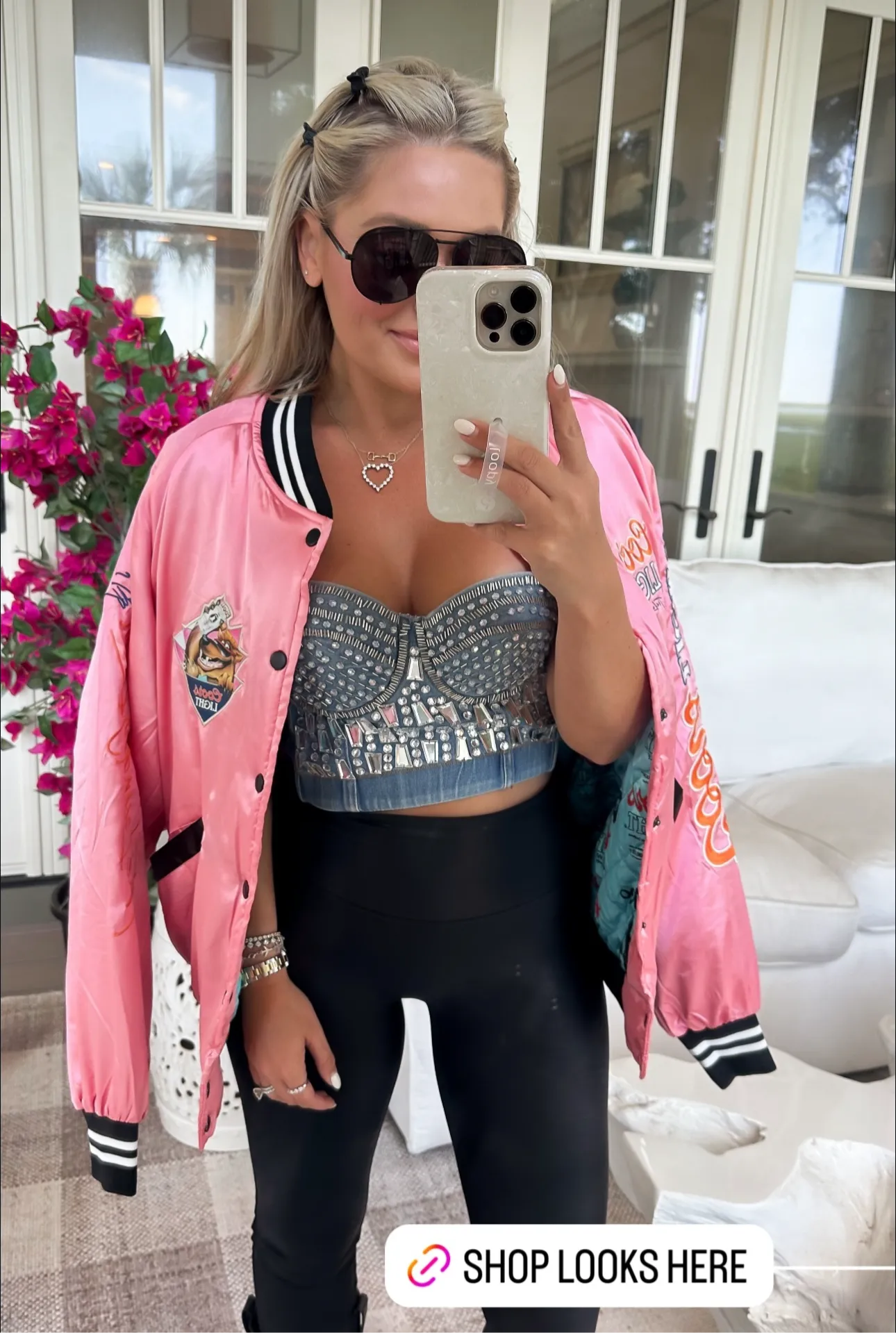 AS SEEN ON WHITNEY RIFE!! Licensed "Coors Light" Nylon Bomber Jacket in Pink