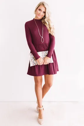 Aspen In Autumn Shift Dress In Wine