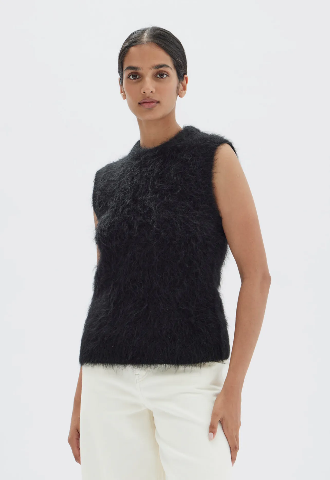 Assembly Label Hunter Alpaca Cropped Knit Vest