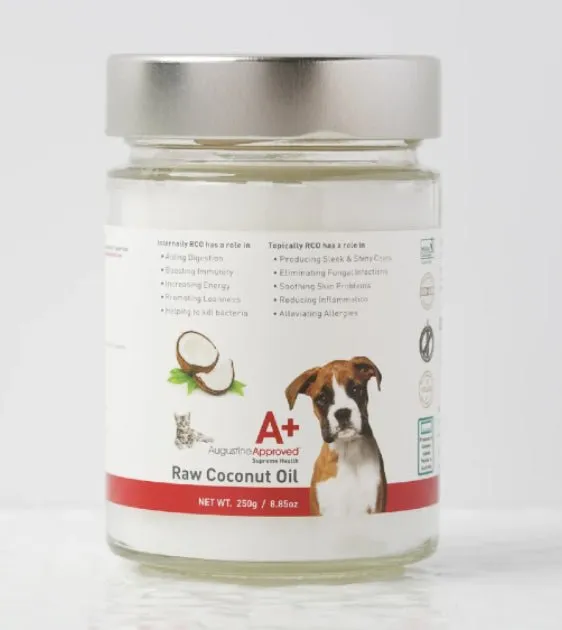 Augustine Approved Certified Raw Coconut Oil For Cats & Dogs