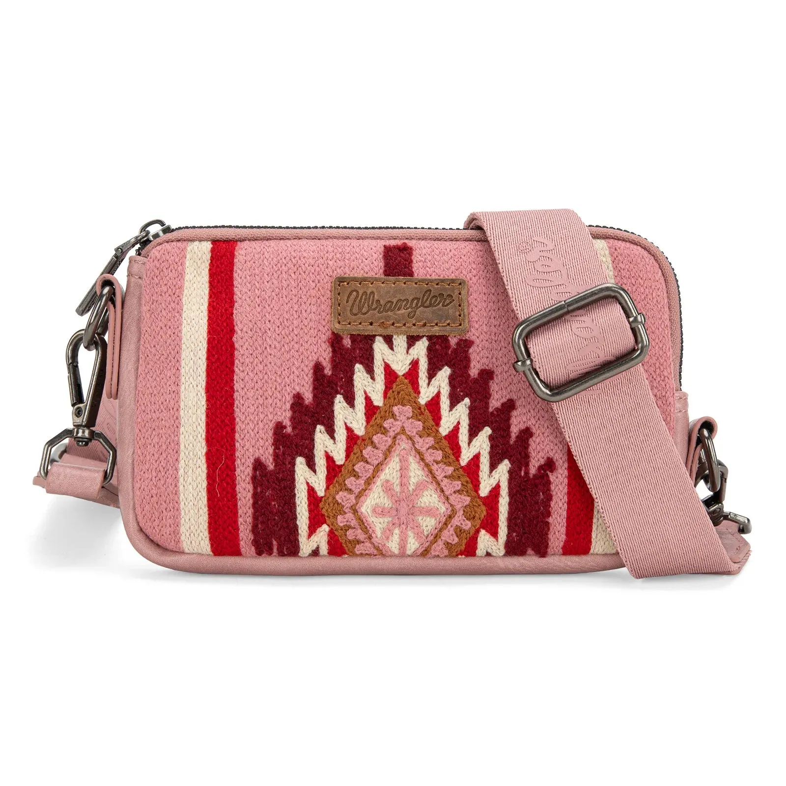 Aztec Knitted Mini Crossbody - Pink