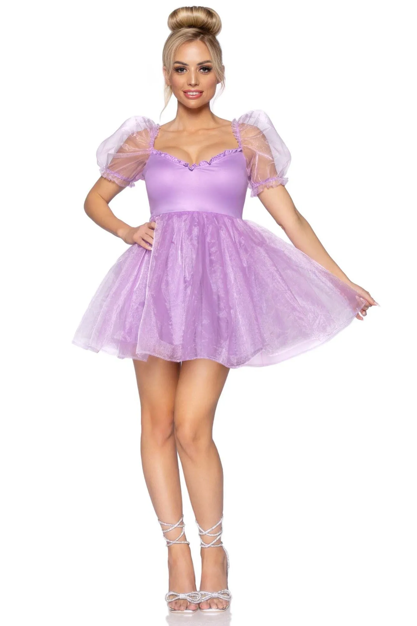 Babydoll Dress W/Ruffled Sweetheart Neckline