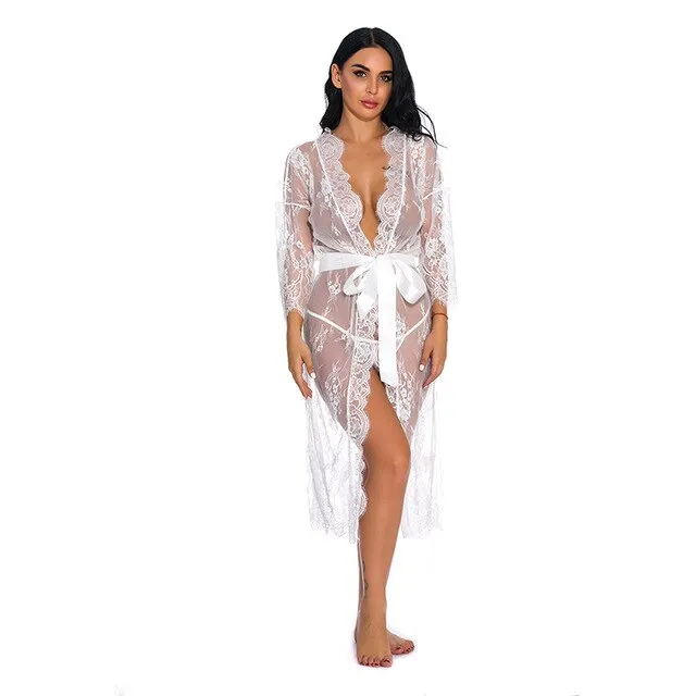 Babydoll Sheer Cover Up Dress with Satin