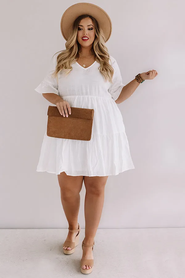 Bahama Brunch Babydoll Dress in White Curves