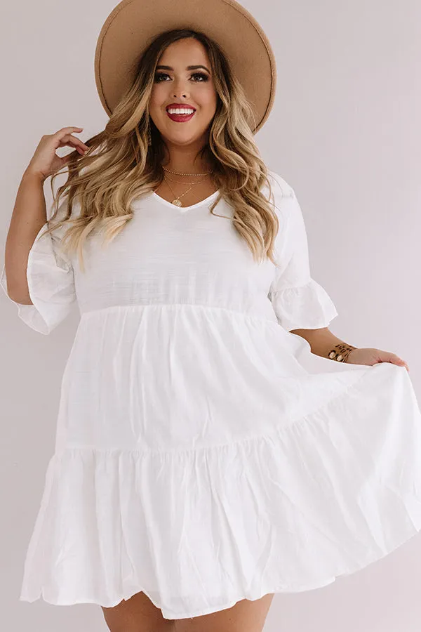 Bahama Brunch Babydoll Dress in White Curves