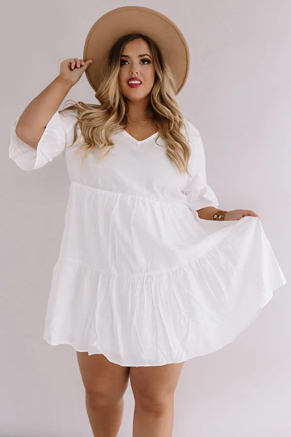 Bahama Brunch Babydoll Dress in White Curves