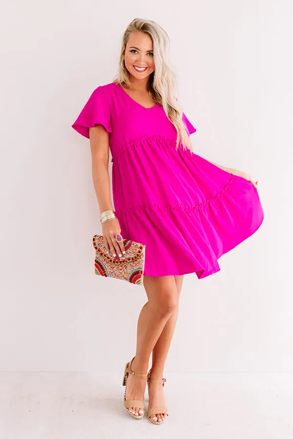 Bali Daydream Babydoll Dress In Fuchsia