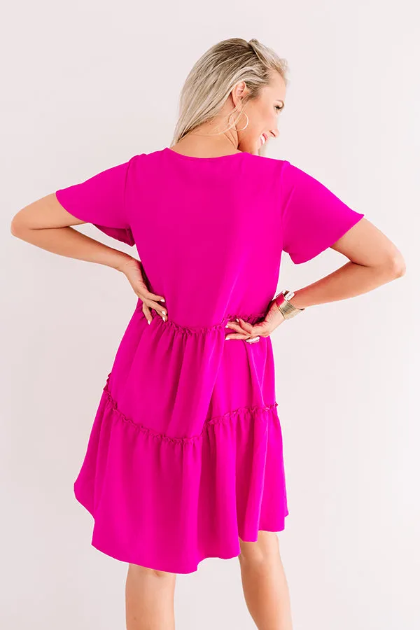 Bali Daydream Babydoll Dress In Fuchsia