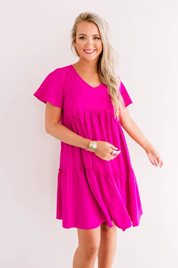 Bali Daydream Babydoll Dress In Fuchsia