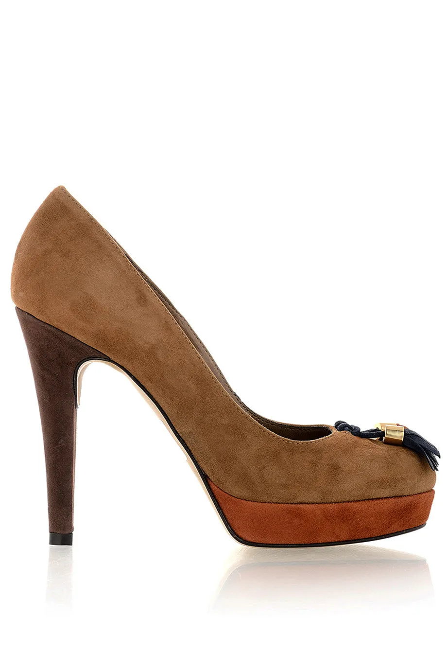 BARBARA BUCCI MAIRA Brown Suede Pumps