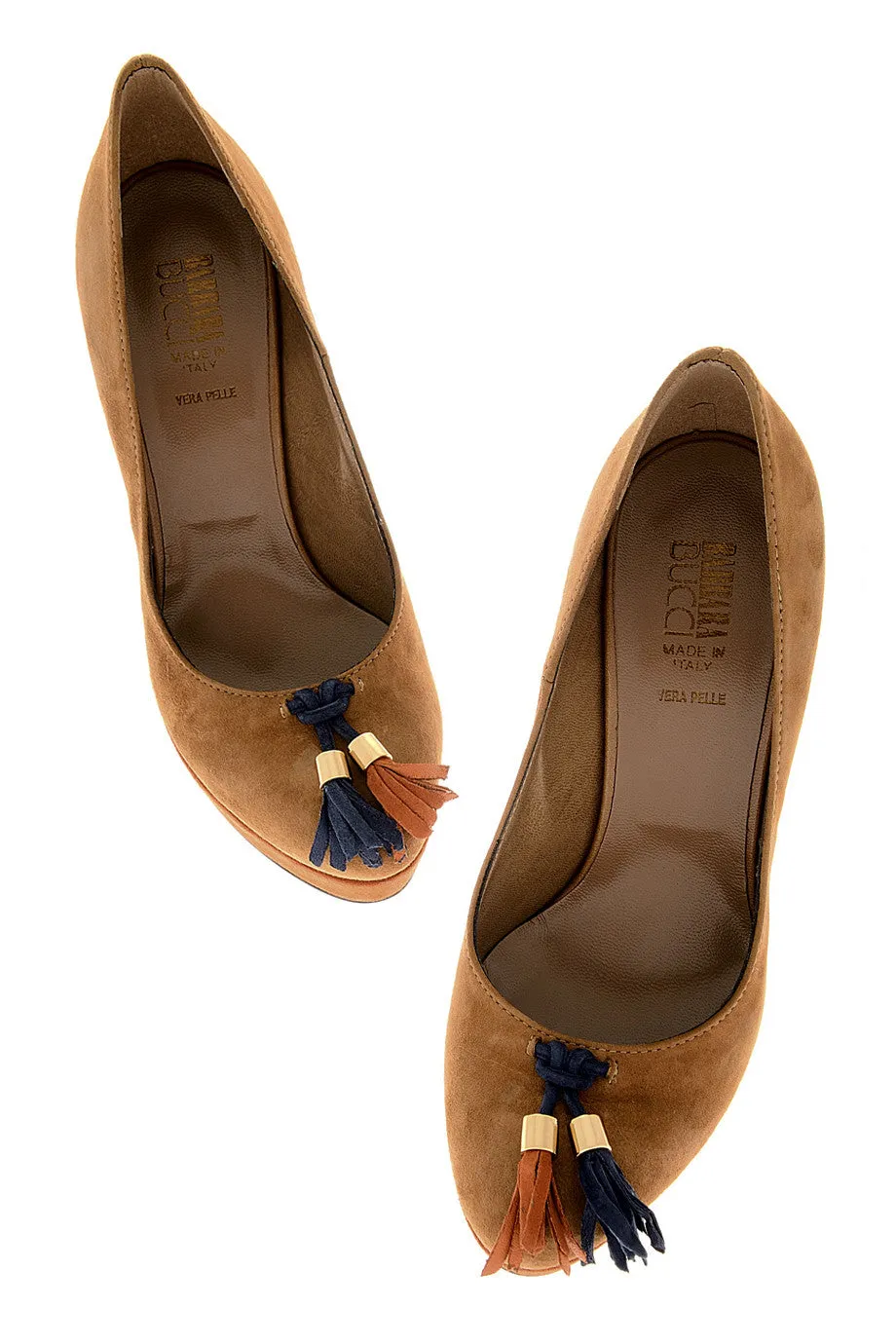 BARBARA BUCCI MAIRA Brown Suede Pumps