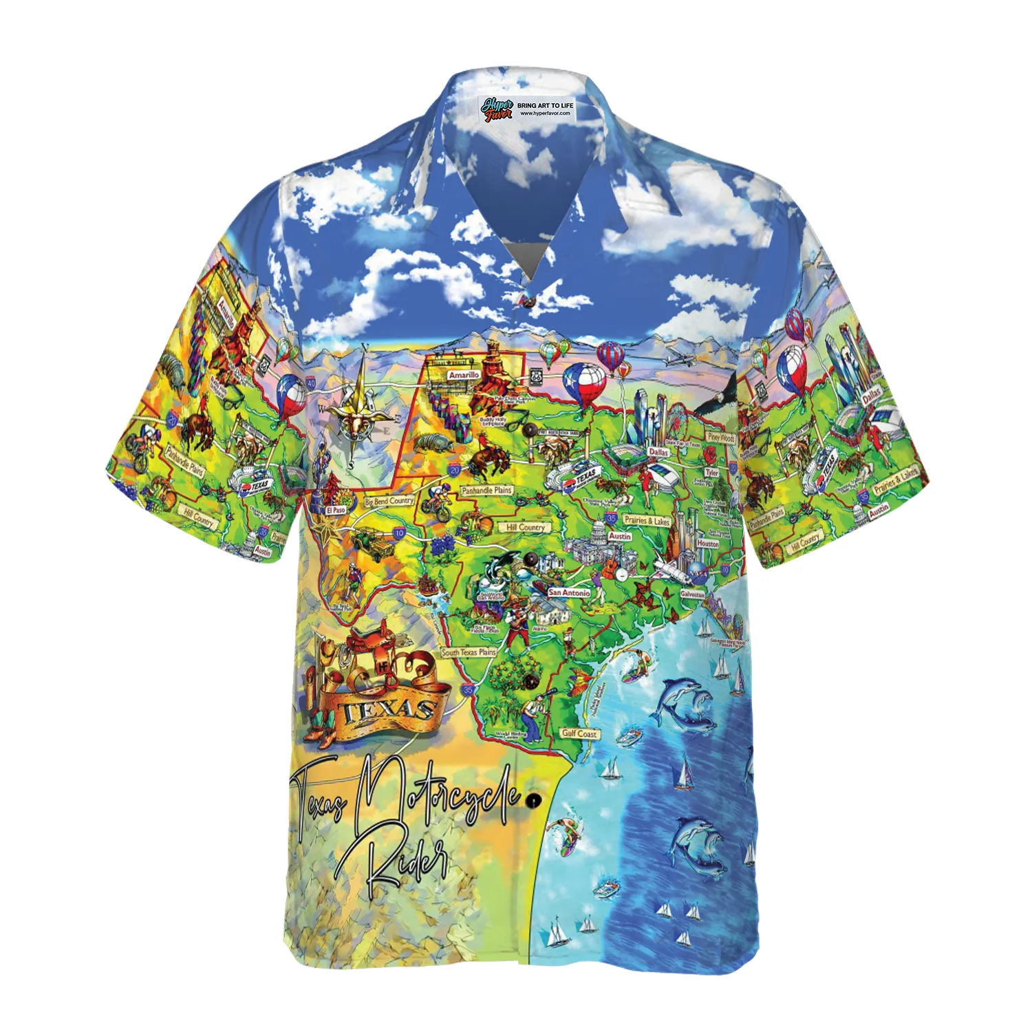 Beach Travel Custom Texas Hawaiian Shirt, Personalized Texas State Map Pattern Shirt, Texas Home Shirt For Men