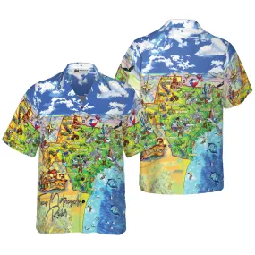 Beach Travel Custom Texas Hawaiian Shirt, Personalized Texas State Map Pattern Shirt, Texas Home Shirt For Men