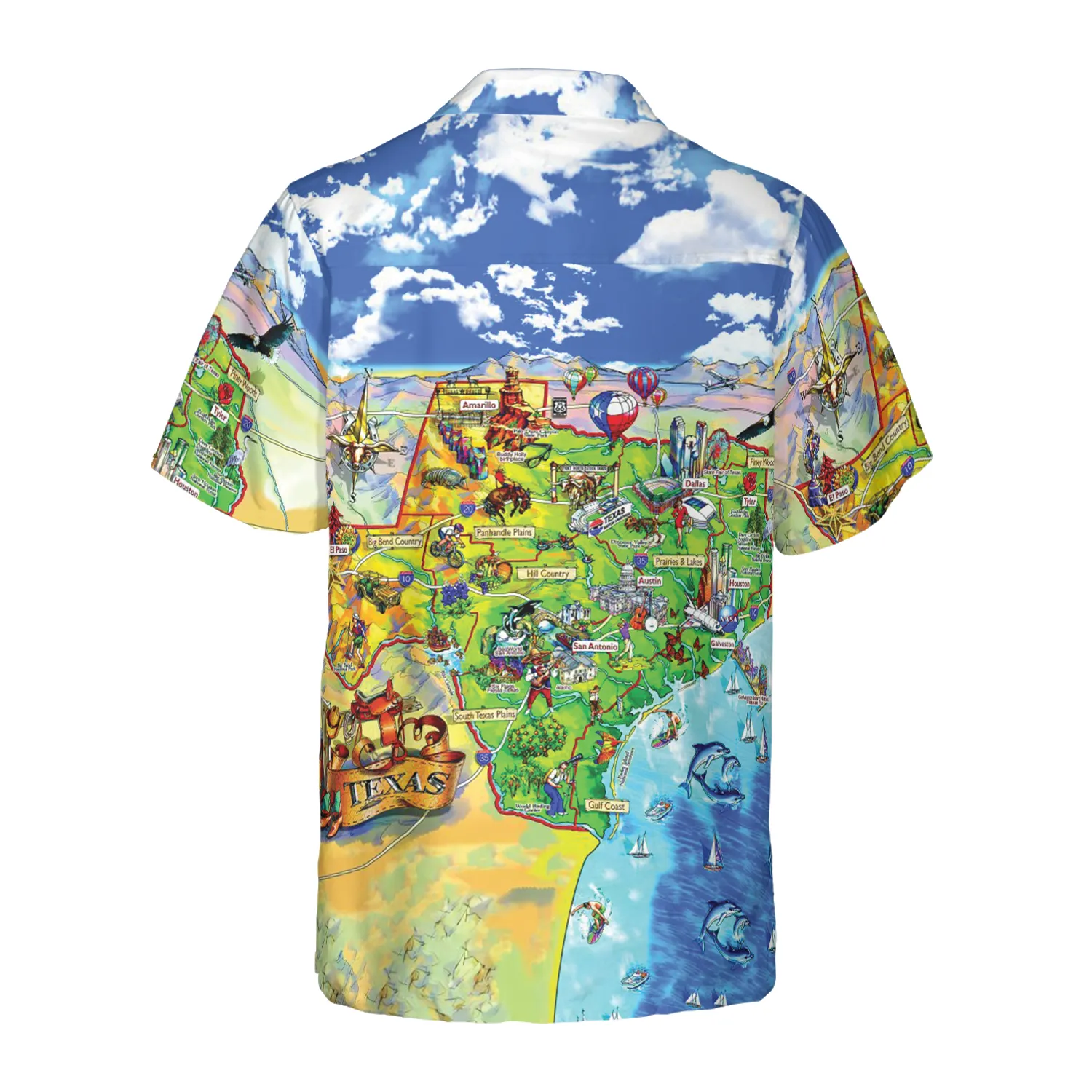 Beach Travel Custom Texas Hawaiian Shirt, Personalized Texas State Map Pattern Shirt, Texas Home Shirt For Men