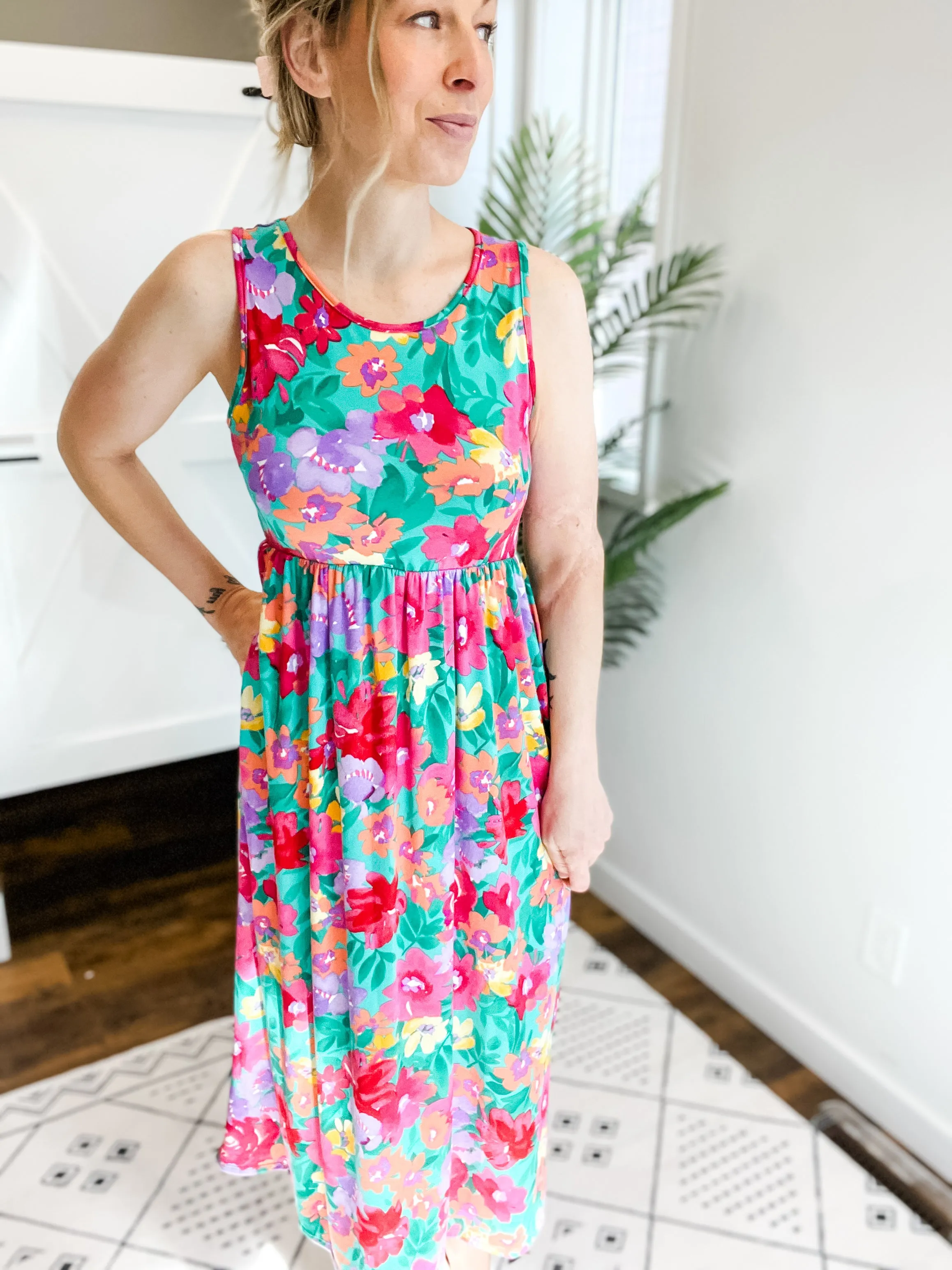 Beaches Floral Maxi Dress - Emerald