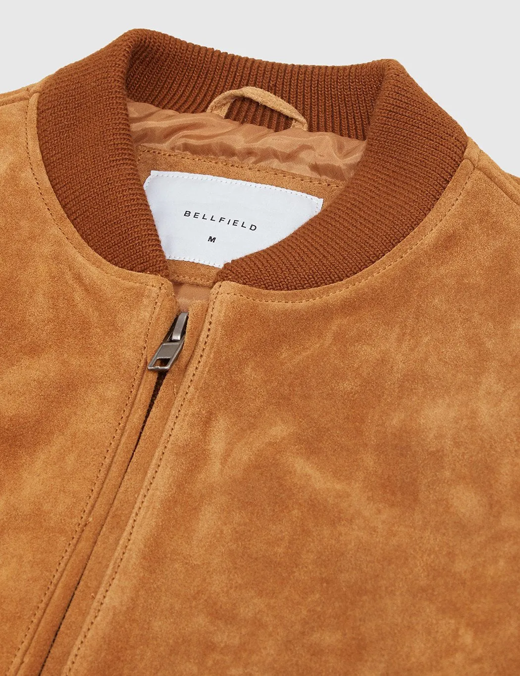 Bellfield Plato Suede Bomber Jacket - Tan