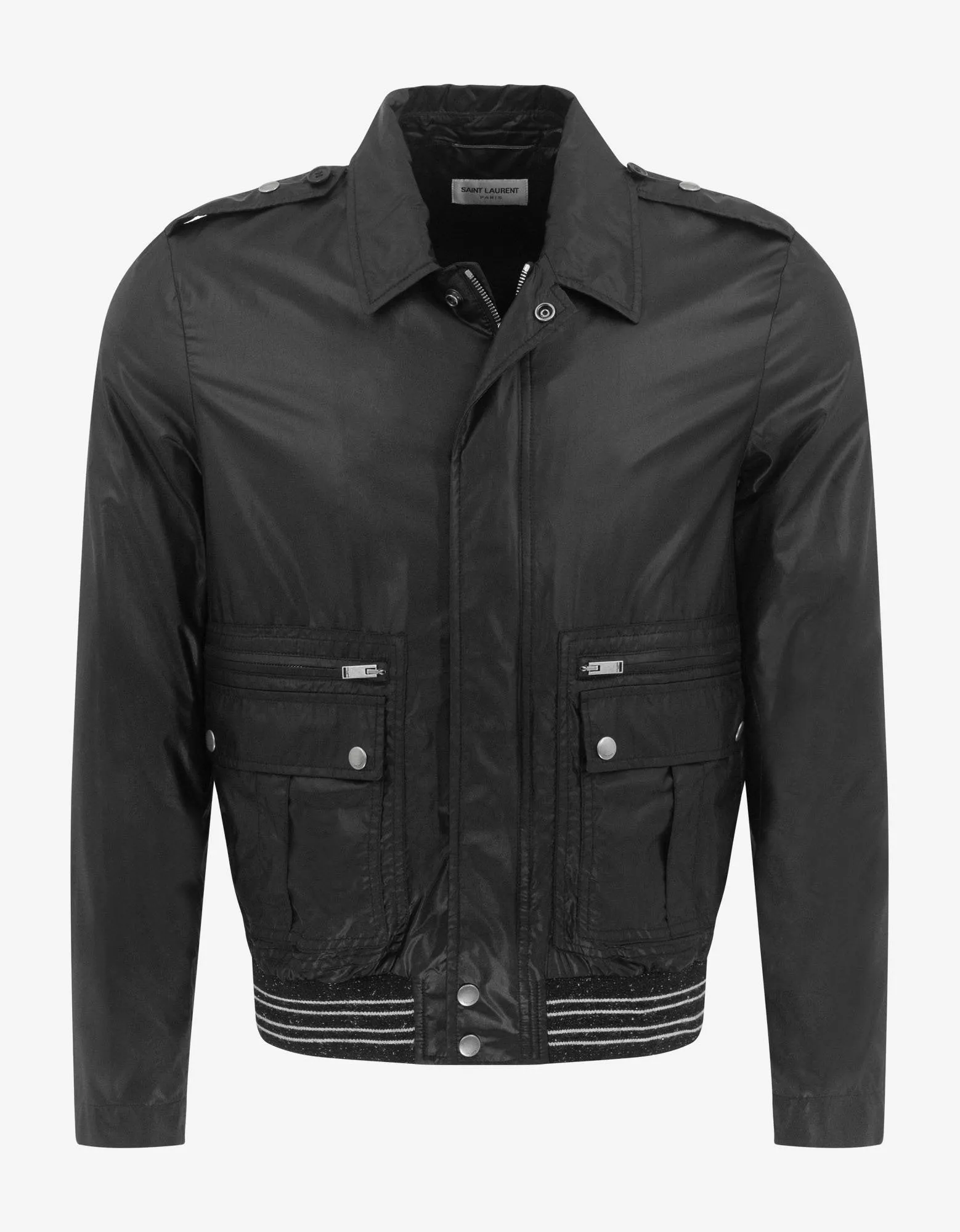 Black Nylon Teddy Jacket