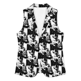 Black White Cowboy Collage Women's Western Vest