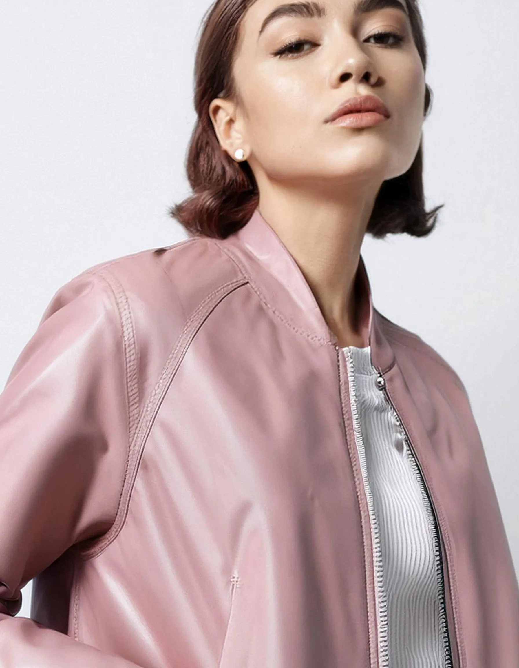 Blush Pink Bomber Jacket