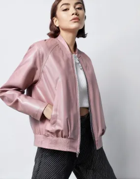 Blush Pink Bomber Jacket