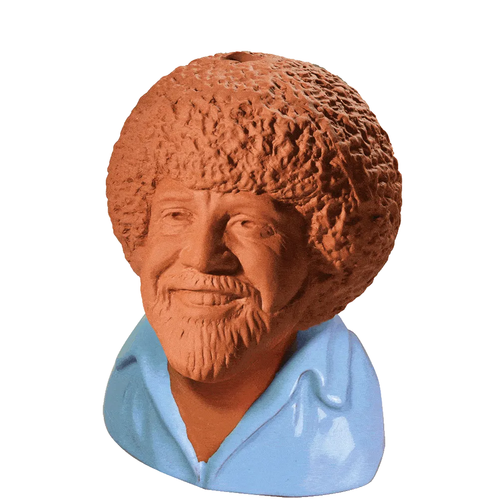 BOB ROSS CHIA PET (BLUE SHIRT)