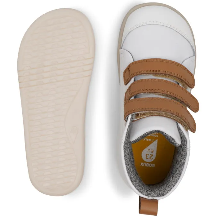 Bobux IWalk IW Hi Court Boot White Caramel