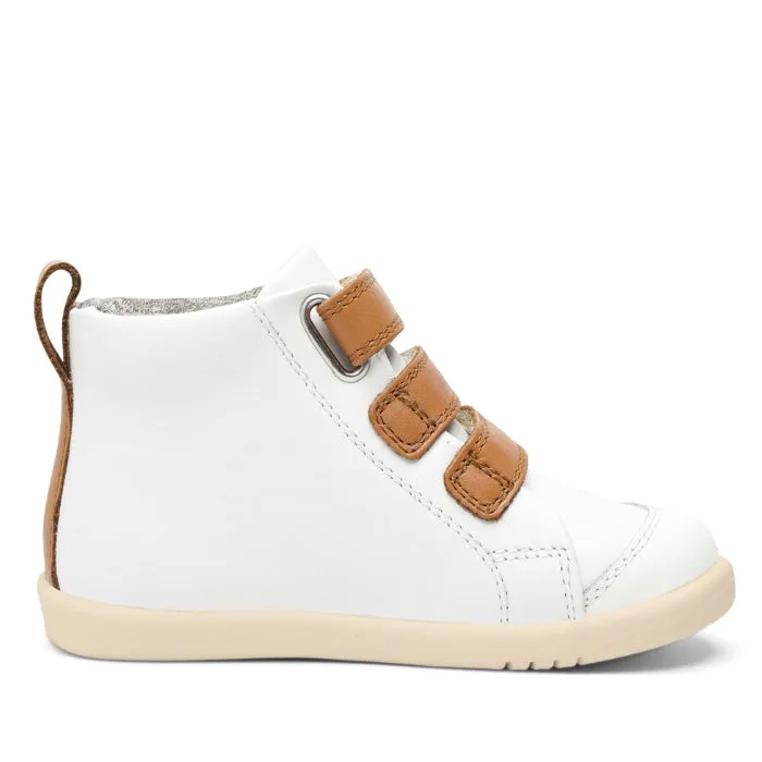 Bobux IWalk IW Hi Court Boot White Caramel