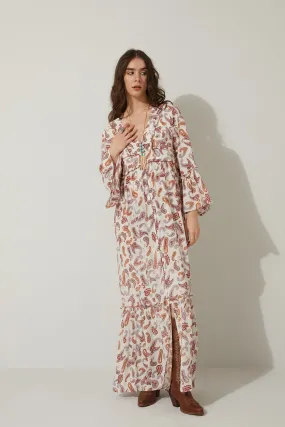 Bohera Carrington V-Neck Full Length Paisley Dress