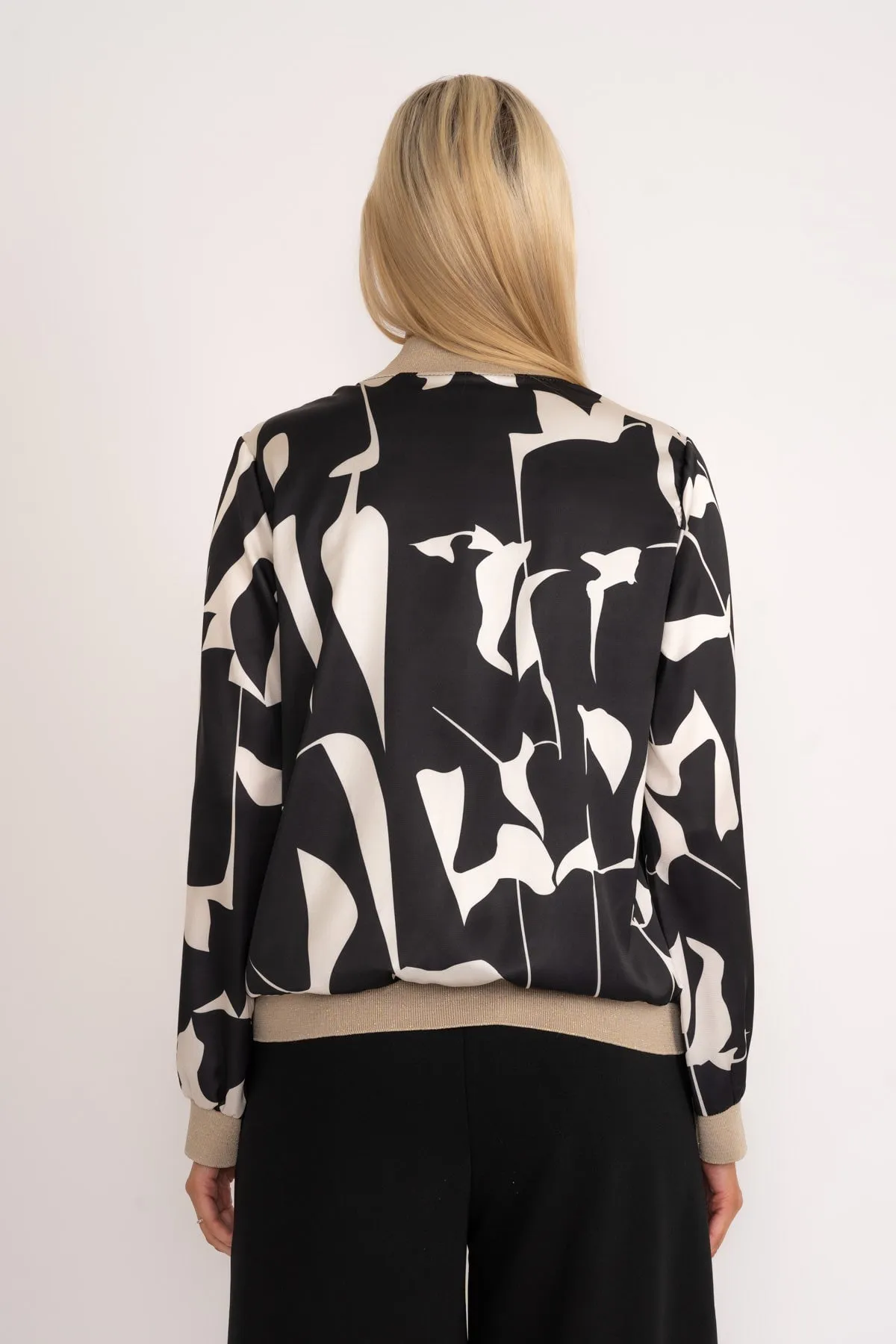 Bomber Jacket in Black Print