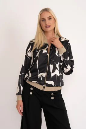 Bomber Jacket in Black Print