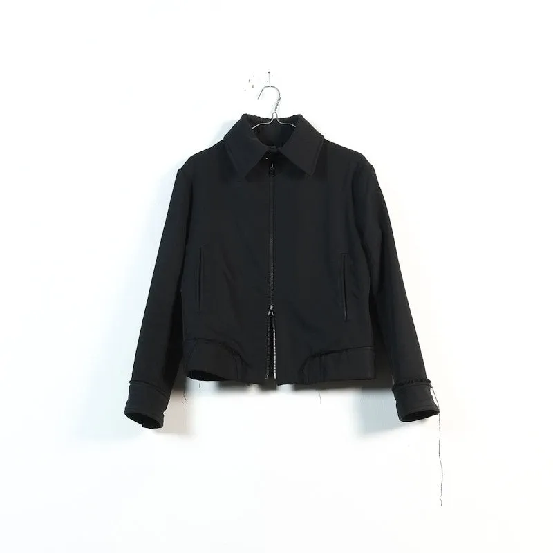 bonded wool zip jacket