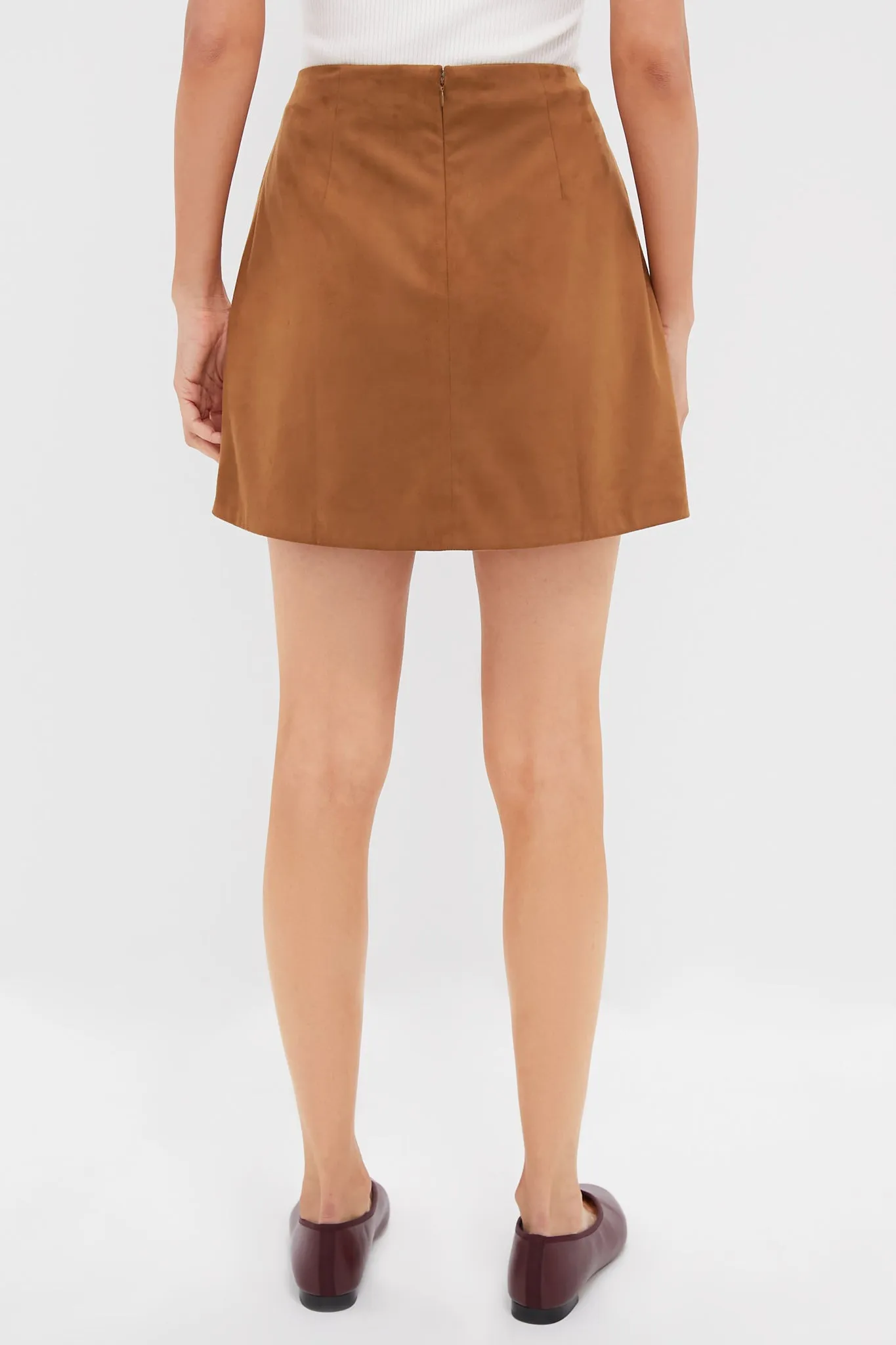 Brown Suede Marbella Mini Tie Skirt