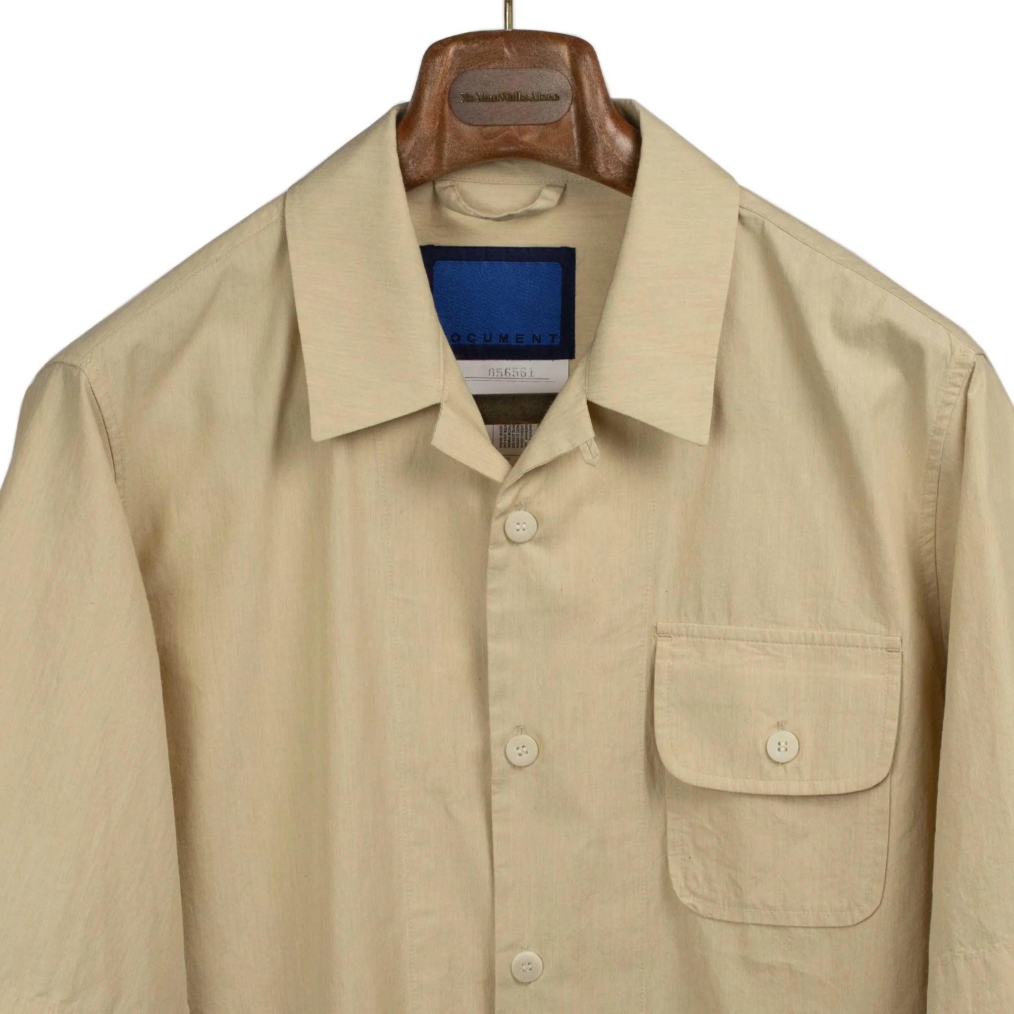 Capri collar shirt in beige typewriter cotton