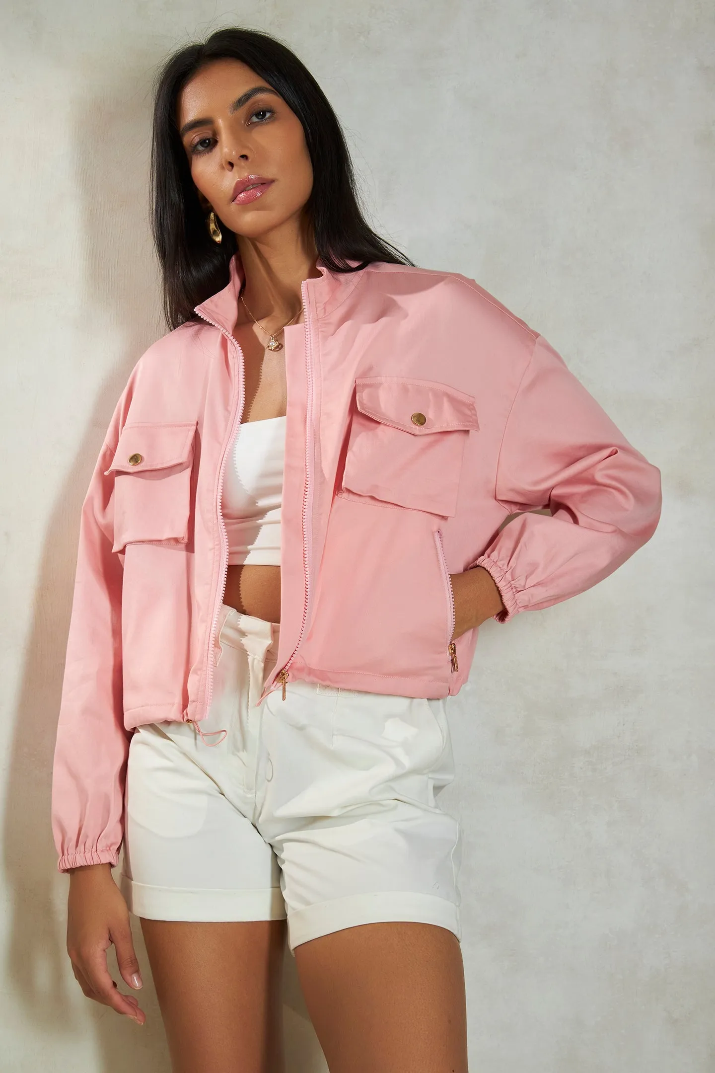 Chloe|Cotton Bomber Jacket