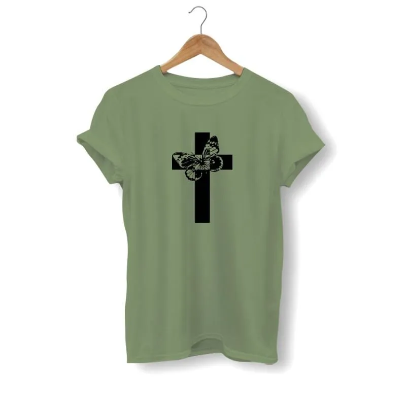 Christian T-Shirt <br> Butterfly Cross