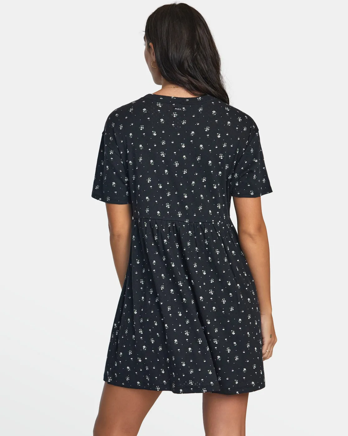 City Pointelle Short Sleeve Dress - RVCA Black