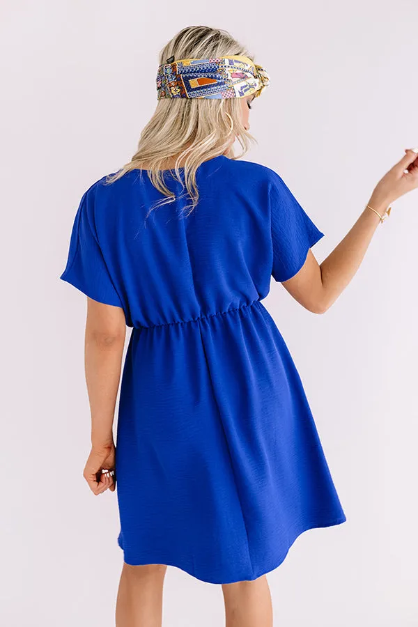 Coasting In Cali Babydoll Dress In Royal Blue