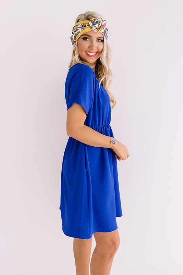 Coasting In Cali Babydoll Dress In Royal Blue