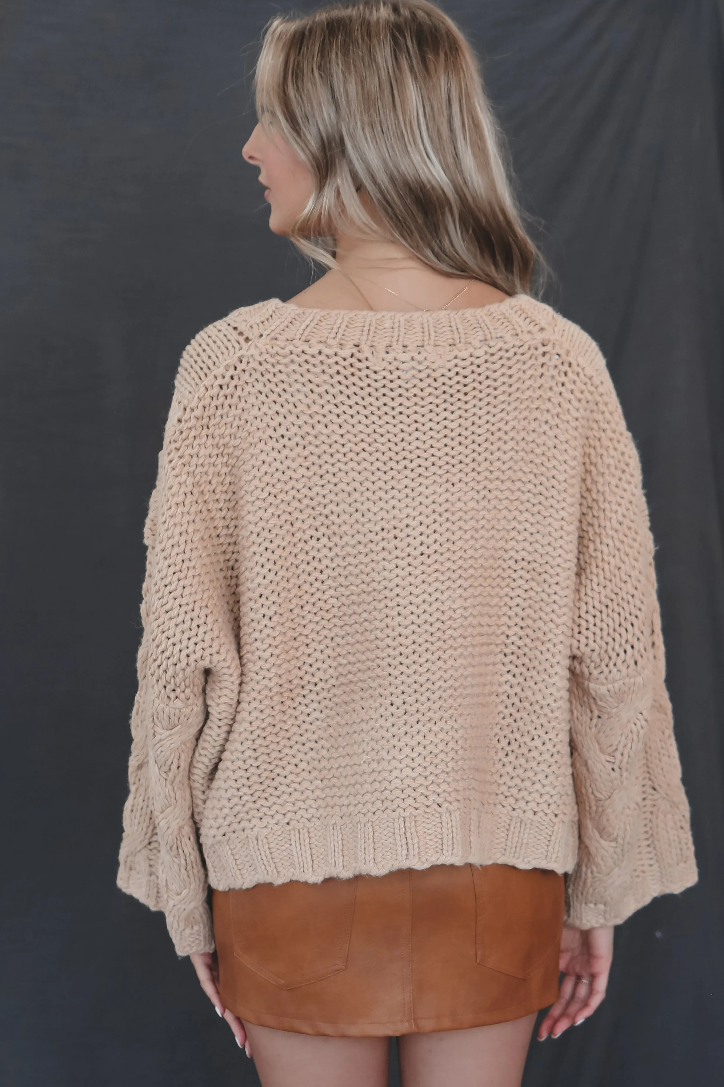 Cold On The Coast Cropped Knit Sweater